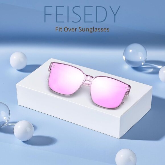 Oversized Polarized Sunglasses Fit Over Glasses UV400 Women Stylish Fashion - Picture 8 of 8